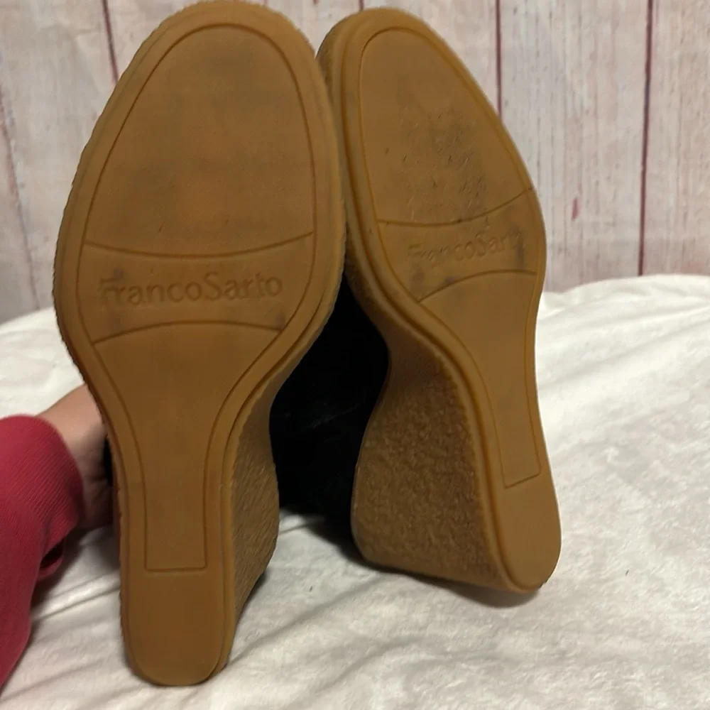 NWOT Franco Sarto Ulayna Suede Faux Fur Wedge Boots